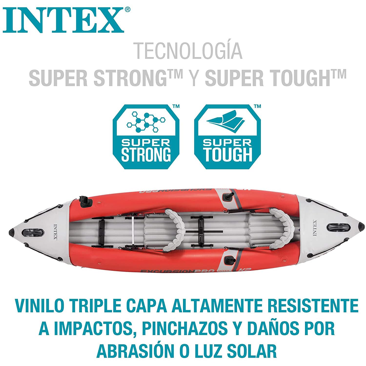 Intex Excursion Pro K2 2-Person Inflatable Kayak with Aluminum Oars & High Output Pump - Perfect for Lakes, Rivers & Outdoor Adventures