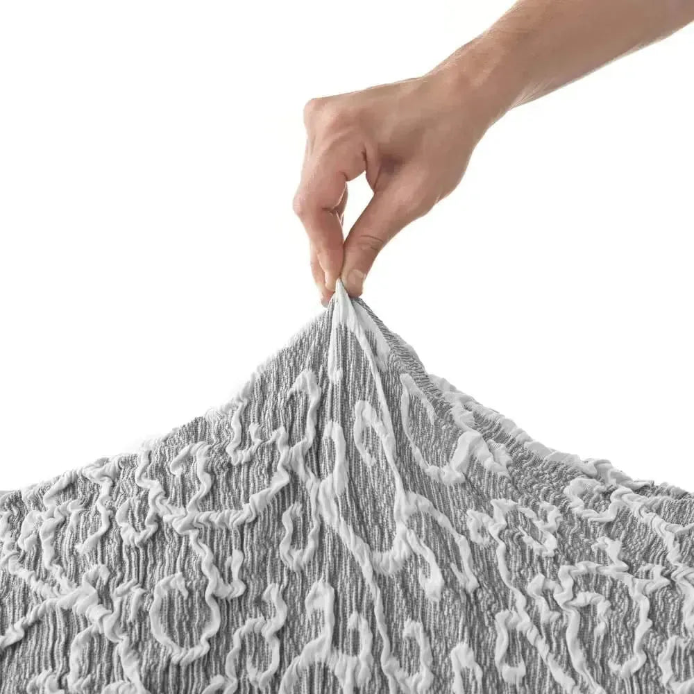 Medium Ottoman Slipcover - Jacquard 3D Collection | Stylish Furniture Cover for Living Room, Bedroom & Office Decor