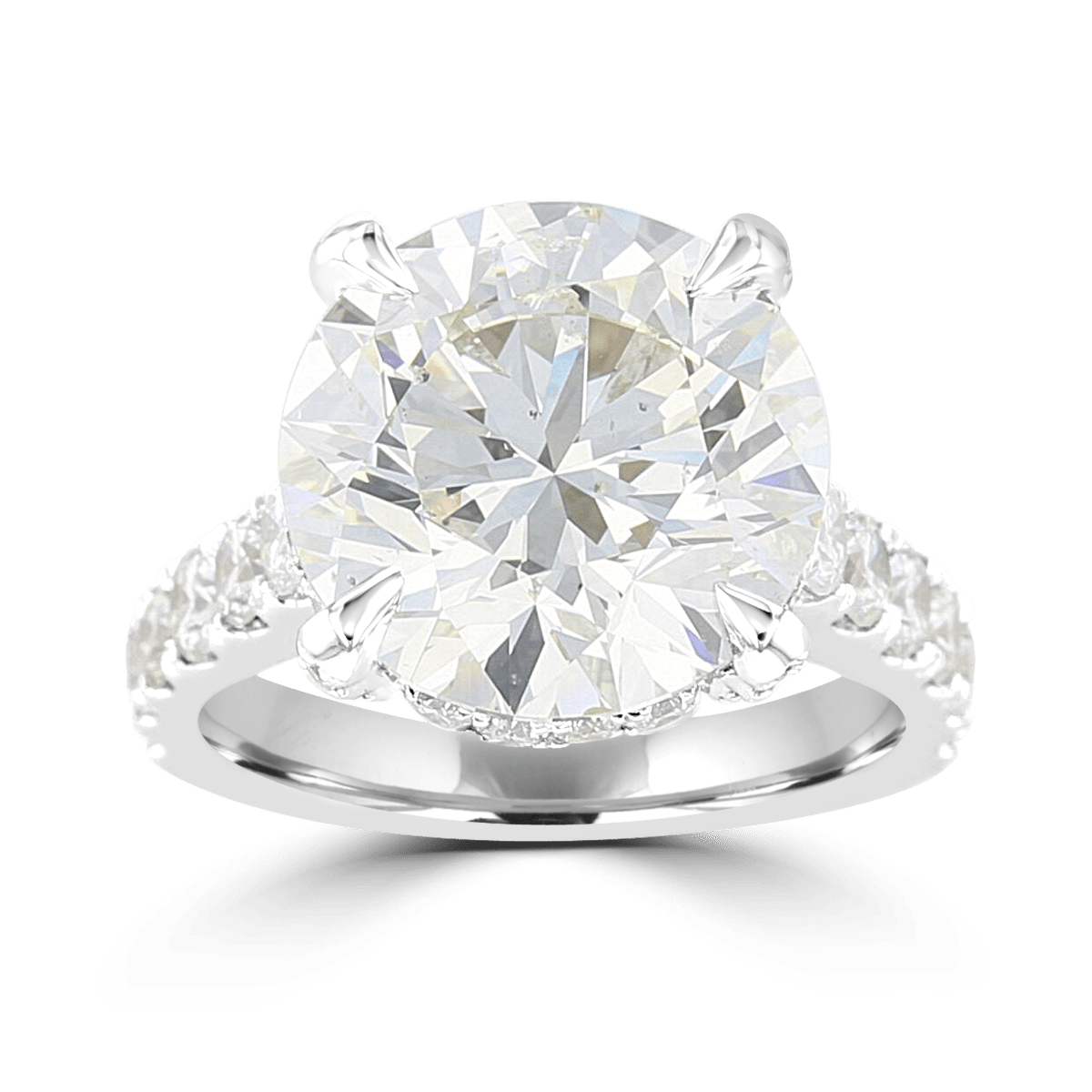18KT White Gold 9.71 CTW Round Brilliant Diamond Hidden Halo Engagement Ring - Perfect for Proposals, Weddings & Anniversary Gifts