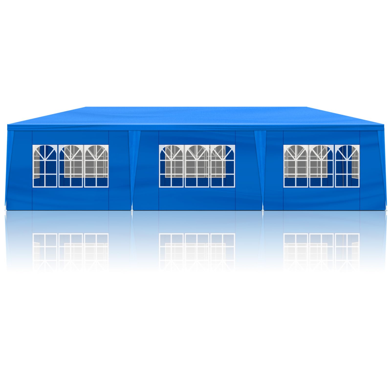 10x30 Blue Outdoor Party Tent with 8 Removable Sidewalls - Waterproof Gazebo Canopy for Weddings, Birthdays, BBQ, Camping & Garden Events - Perfect for Backyard, Patio & Outdoor Gatherings