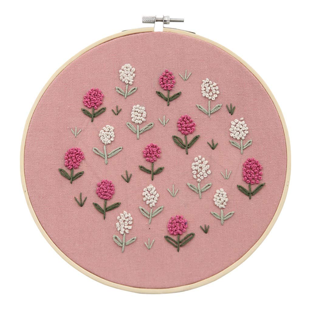 Smilvy Funny Stamped Embroidery Kit for Adults & Kids - Tulip Flower Cross Stitch Supplies for Home Decor | DIY Craft Gift for Beginners, Wall Art & Handmade Projects