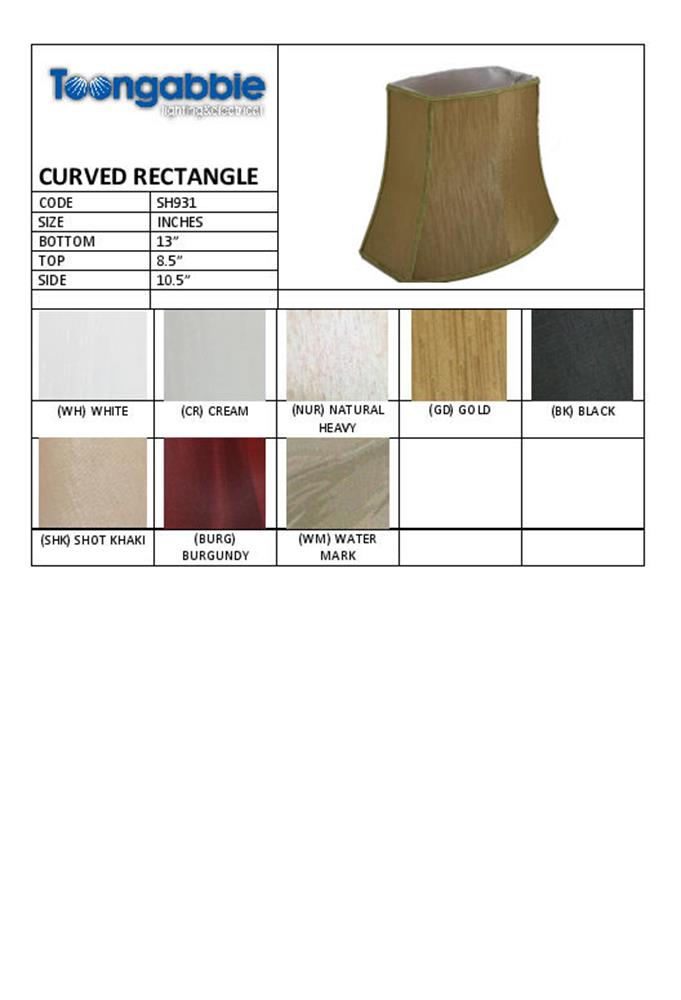 8.13.10 Inch Curved Rectangle Lamp Shade in Gold - Perfect for Table Lamps, Floor Lamps & Home Decor Lighting