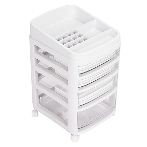 4-Drawer Nail Polish Storage Box with Wheels - Organize Nail Art, Cosmetics & Jewelry - Portable Makeup Organizer for Salon, Home & Travel