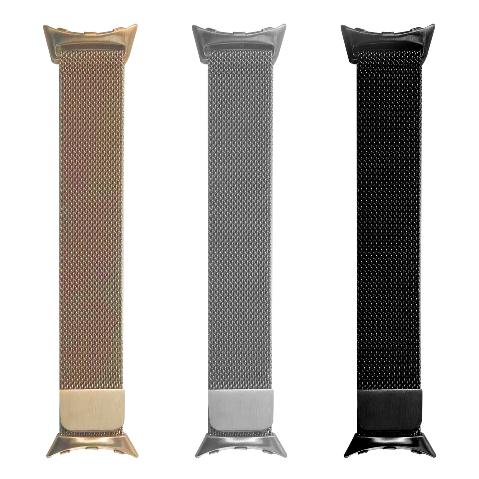 HASDON Magnetic Metal Watch Band for Google Pixel Watch 2/1 - Stainless Steel Mesh Adjustable Strap for Men & Women - Black Loop Replacement Wristband - Perfect for Work, Gym & Everyday Wear