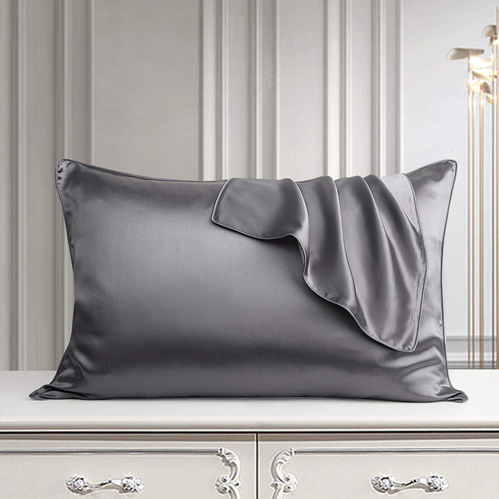 DNAEGH Silk Pillowcase 480x740mm - 100% Pure Mulberry Silk Pillow Cover for Hair & Skin Care, Hypoallergenic & Breathable - Perfect for Side Sleepers, Anti-Wrinkle & Hair Frizz Prevention (Lemonade Color)