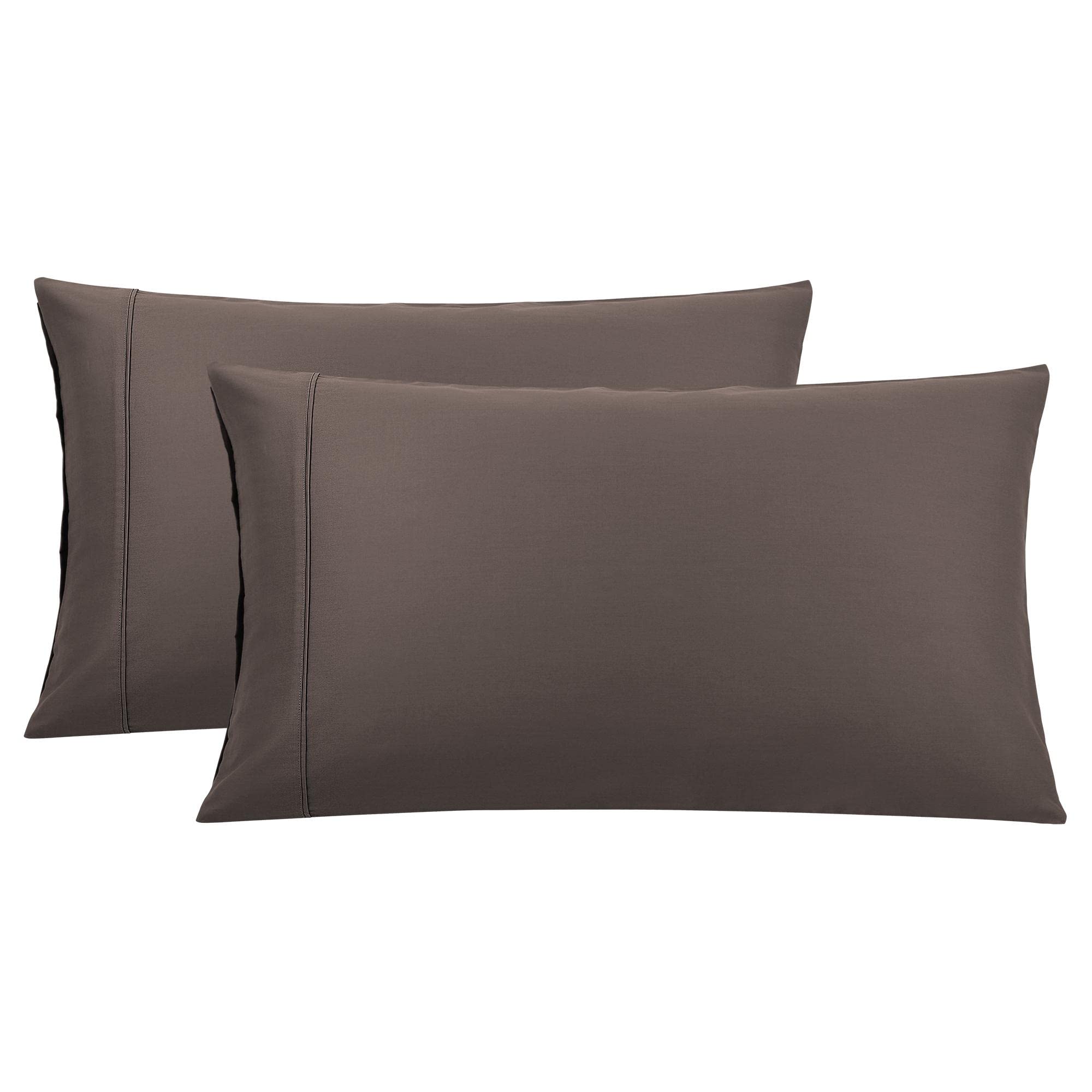 PiccoCasa King Size Beaver Pillow Cases Set of 2 - 100% Cotton Super Soft Pillow Covers with Zipper Closure, 20x36 Inches - Luxury Hotel Quality Bedding for Home, Guest Room & Airbnb