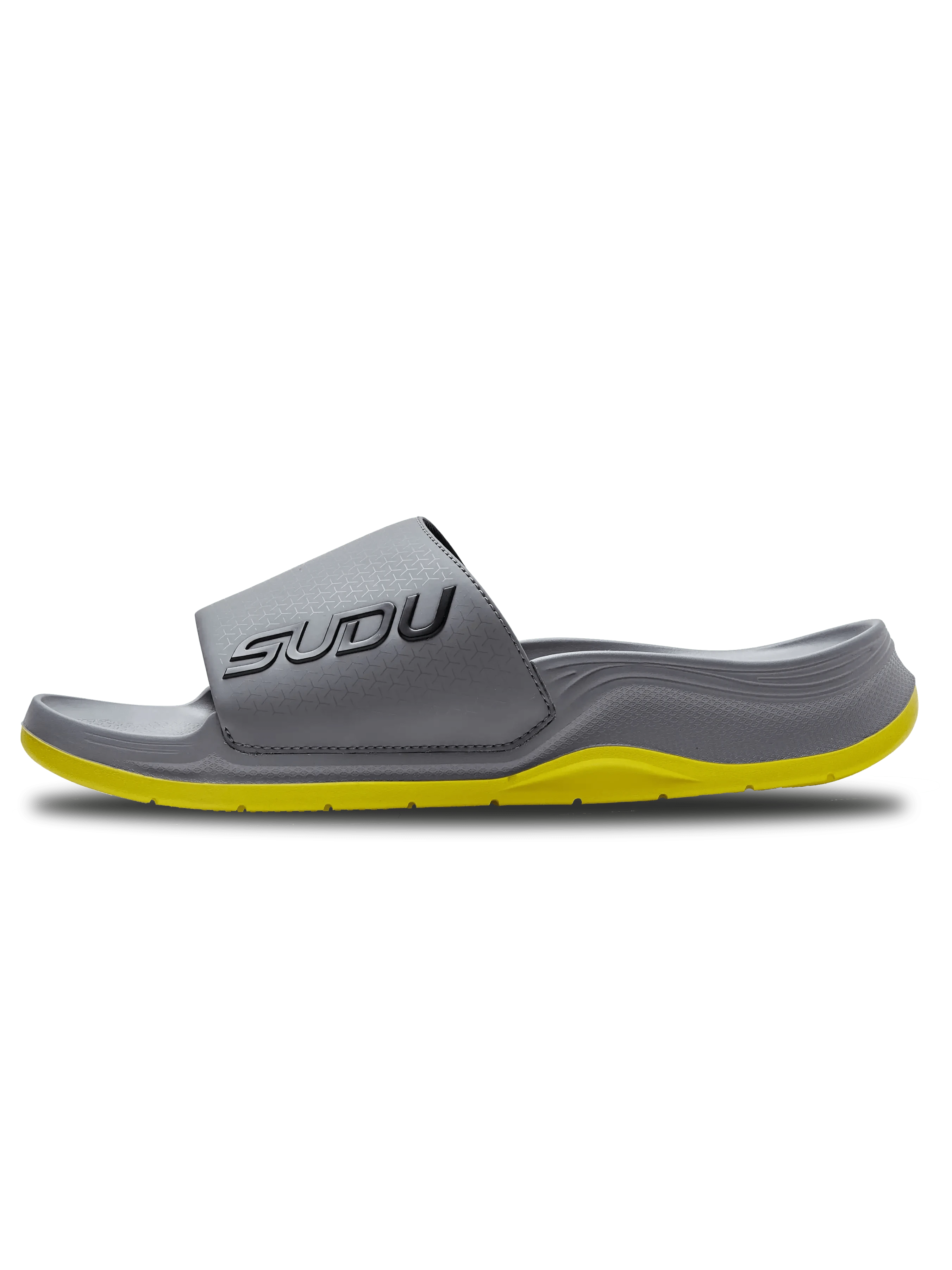SVS 01 Recovery Slides for Men & Women - Grey/Yellow Comfortable Post-Workout Shoes - Perfect for Gym, Running, and Everyday Wear