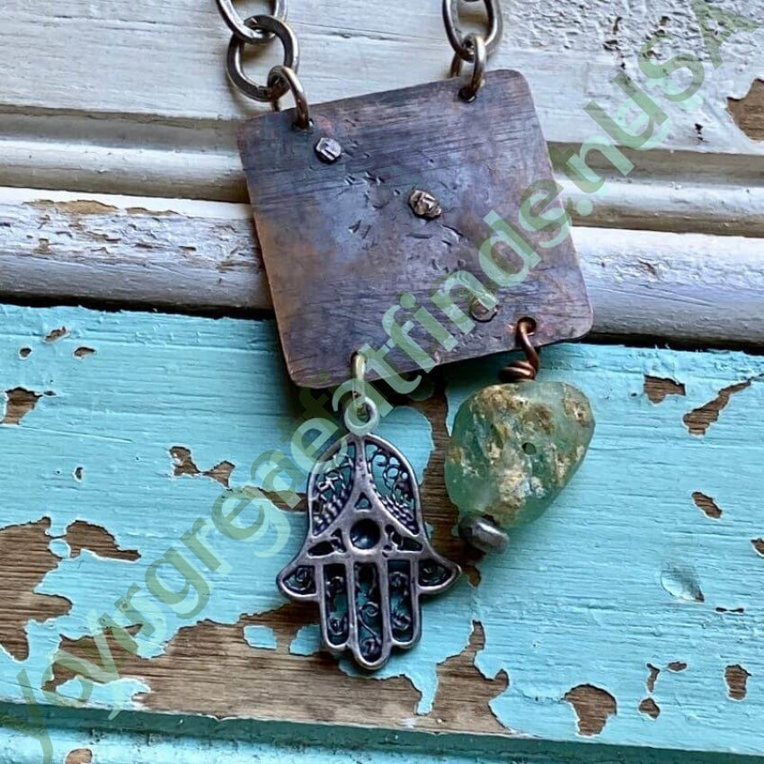 Vintage Copper and Sterling Silver Necklace by KAOS - Handmade Boho Jewelry for Women, Dainty Layering Necklace, Perfect for Everyday Wear, Gifts, and Special Occasions