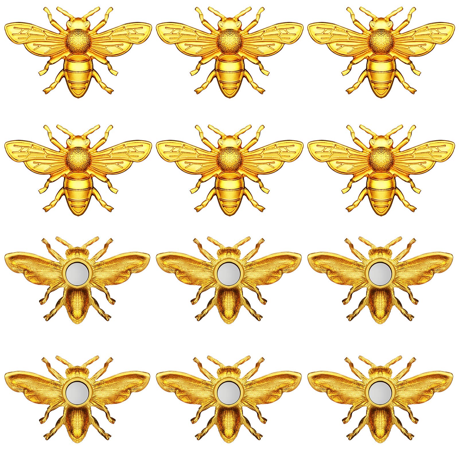 12Pcs Cute Bee Refrigerator Magnets - Adorable Honeybee Fridge Magnets for Whiteboard, Office, Kitchen Decor - Perfect for Organizing Notes, Photos & Shopping Lists