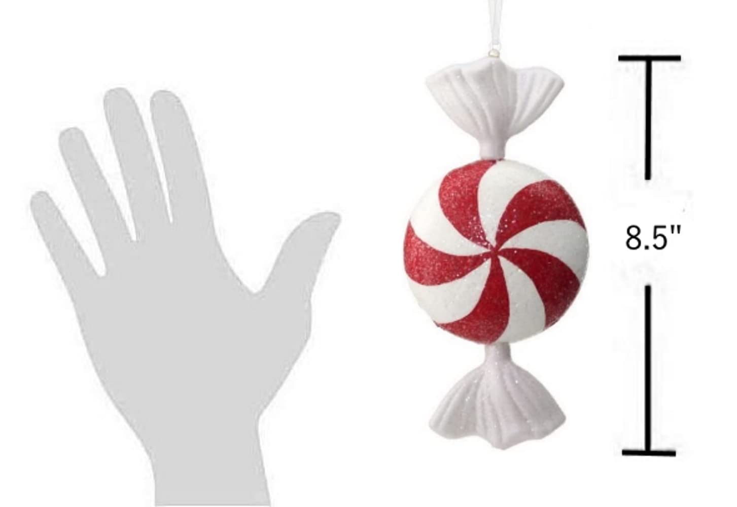 Festive Peppermint Candy Ornament - White Christmas Tree Decoration for Holiday Home Decor & Party Favors