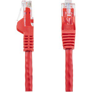 7.5m CAT6 Ethernet Cable - Red Snagless Patch Cord with RJ45 Connectors & 24 AWG Copper Wire - ETL Certified (N6PATC750CMRD) - Ideal for Home, Office & Gaming Networks