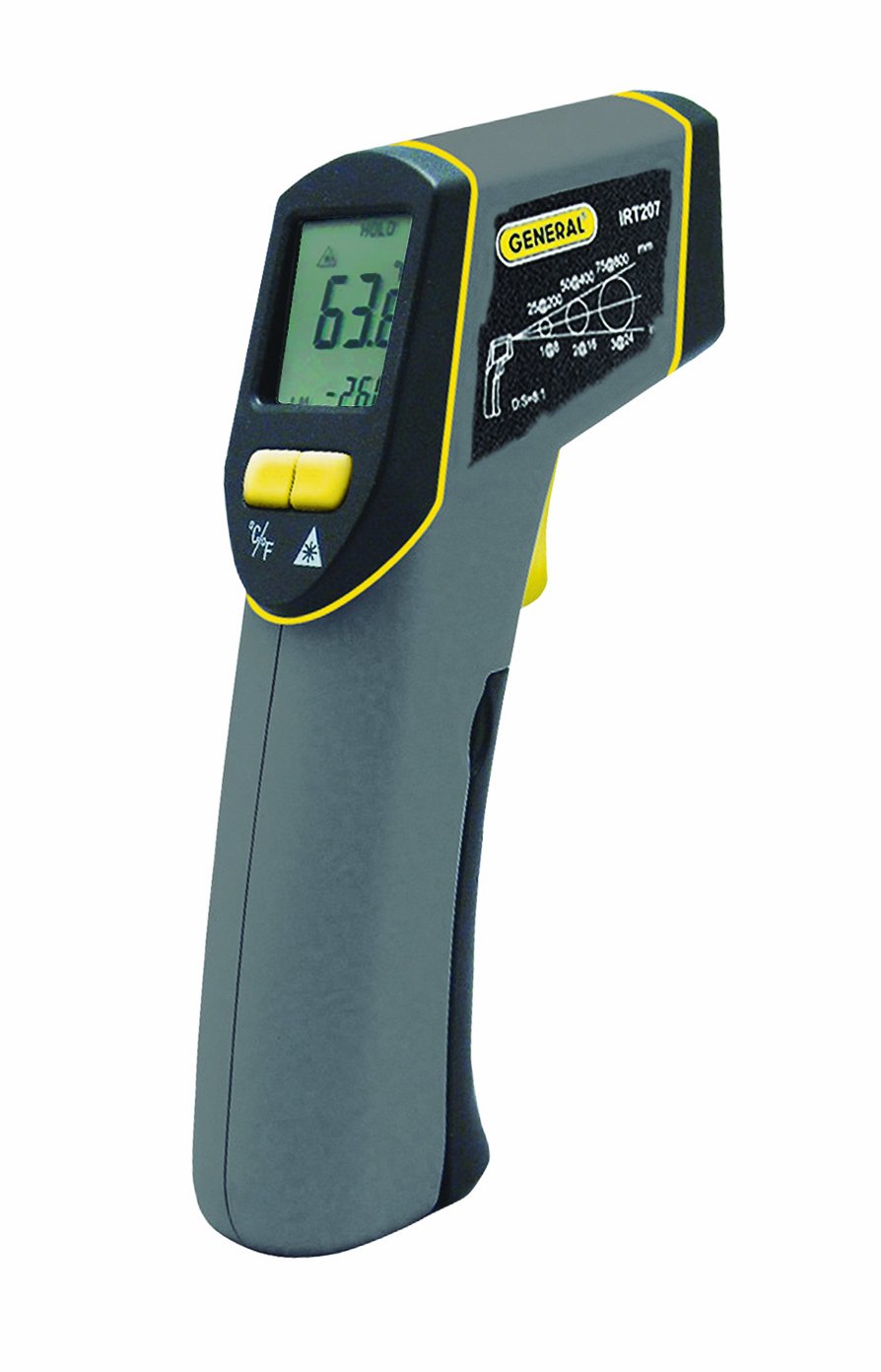 General Tools Non-Contact Digital Laser Temperature Gun - Infrared Thermometer for Cooking, BBQ, Pizza Oven, Engine, HVAC (-4°F to 608°F/-20°C to 320°C) - Perfect for Home, Kitchen, Automotive & Industrial Use