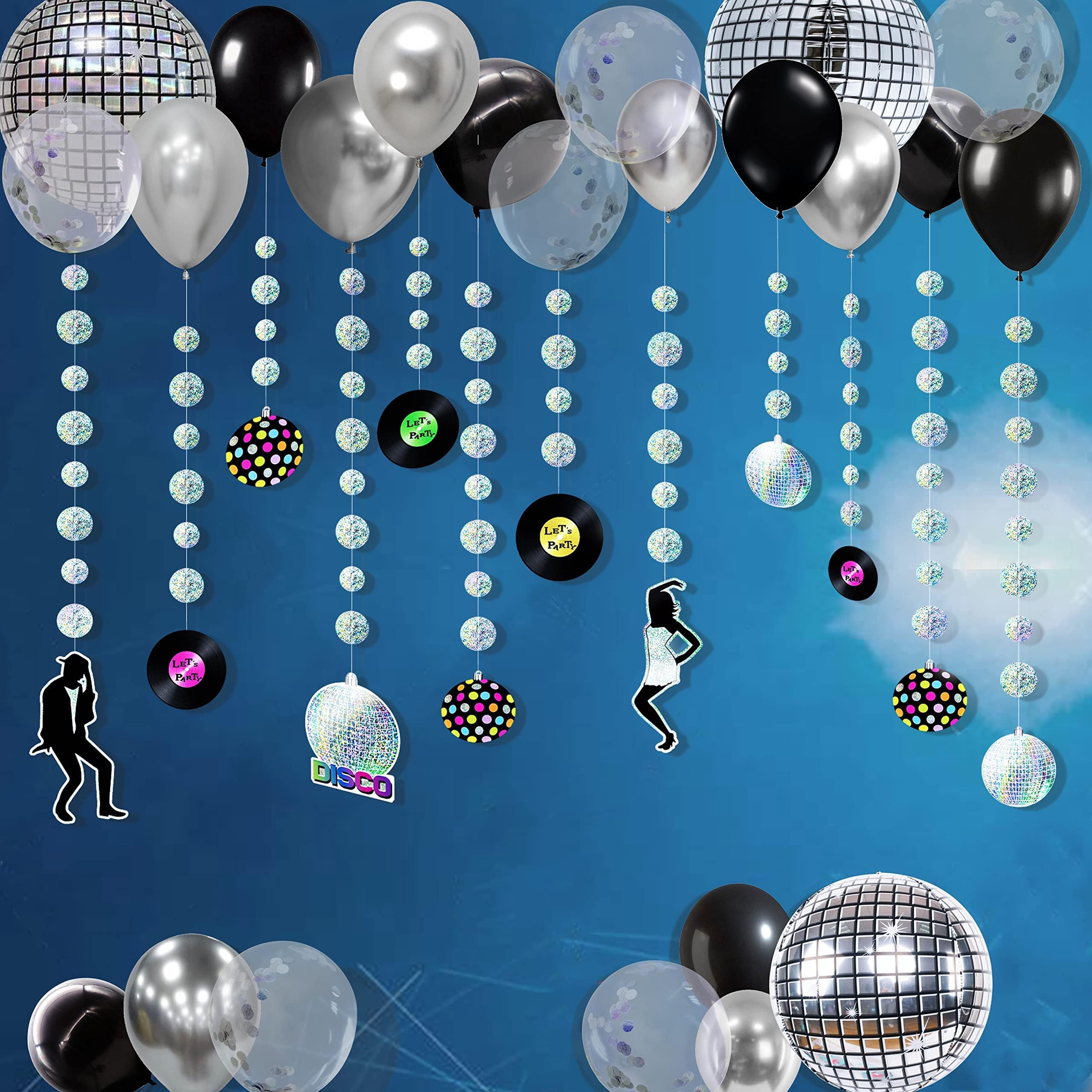 Cheerland Iridescent Disco Balloons Garland Set - Holographic Party Decor for Birthday, Bachelorette, 70s Dance & Neon Theme Celebrations - Perfect for Wall Decor, Photo Backdrops & Retro Party Supplies