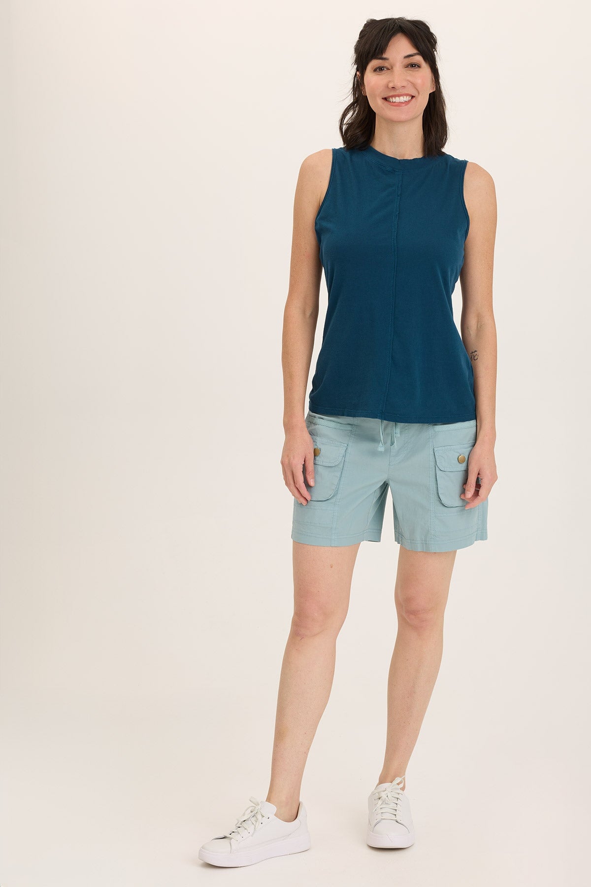 Lunell Jersey Boat Neck Tank Top for Women - Soft Stretchy Summer Sleeveless Shirt - Perfect for Casual Wear, Beach Outfits, and Layering