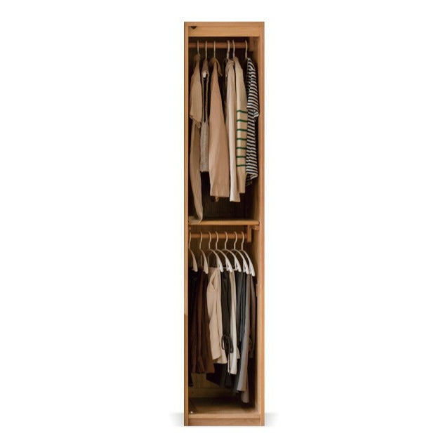 15.7×23.2×78.7 inch / 40×59×200 cm / natural wood color / door wardrobe