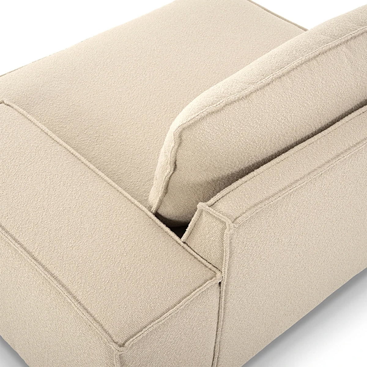 Stylish Daphne Boucle 1-Seater Right Arm Modular Sofa - Modern Living Room Furniture for Small Spaces & Apartments | Perfect for Cozy Reading Nooks & Studio Decor