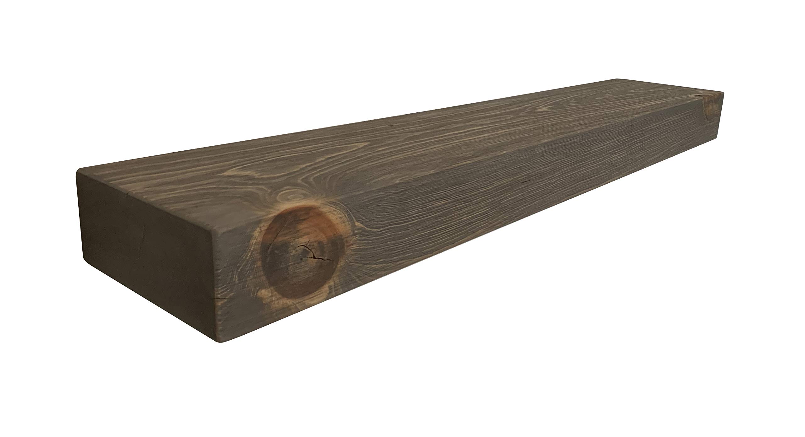 Joel's Antiques 42 Inch Floating Wall Shelves - Natural Wood Heavy Duty Rustic Bookshelves | Easy Installation | Perfect for Bathroom, Kitchen, Living Room Decor | Grey 42x7x3 Inches | Ideal for Home Office, Bedroom Storage & Displaying Collectibles