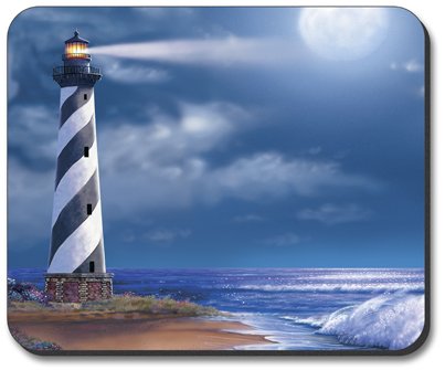 Cape Hatteras Lighthouse Art Plate Mouse Pad - Non-Slip Desk Mat for Computer, Gaming & Office Use