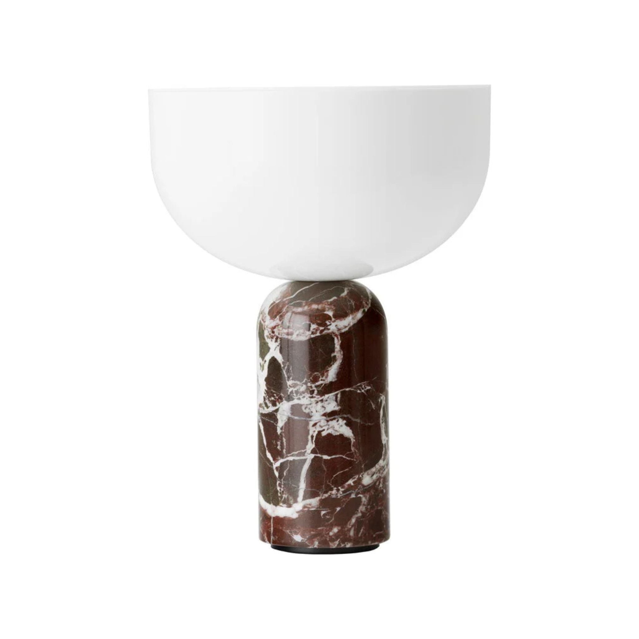 NEW WORKS Kizu Portable Table Lamp - Rosso Levanto Marble Finish, USB Rechargeable LED Light for Bedroom, Office & Travel | Modern Scandinavian Design, Dimmable Night Light for Home Decor
