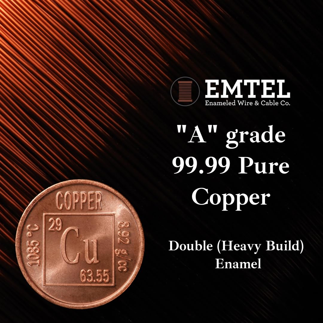 14 AWG 5 lb (400 Feet) 99.9% Pure Copper Enameled Magnet Wire - High Temperature 220°C (428°F) for Motors, Transformers, Coils & Electroculture Gardening - Perfect for DIY Electrical Projects, Winding Applications & Sustainable Farming