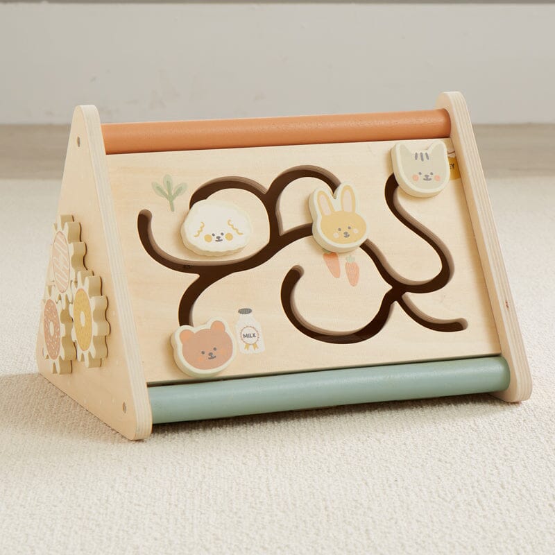 Wonder & Wise Activity Triangle - Montessori Wooden Baby Toy for 6-12 Months - Sensory Learning & Fine Motor Skills Development - Perfect for Playtime, Daycare & Early Childhood Education