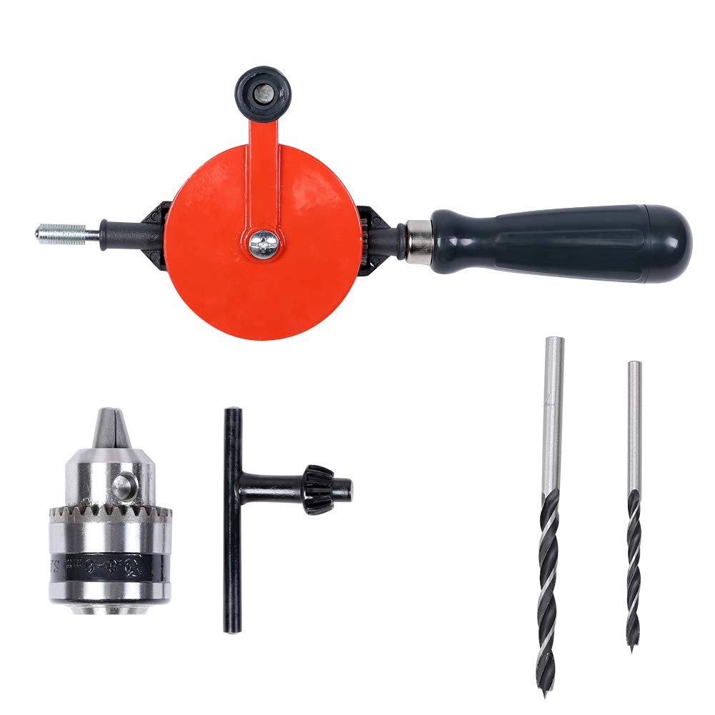 Shanrya Manual Hand Drill for Woodworking - 11.8x3.2x2.8 Inch Precision Hand Tool for DIY Projects, Student Practice & Hands-on Learning - Perfect for Wood Crafts, Home Repairs & Educational Workshops