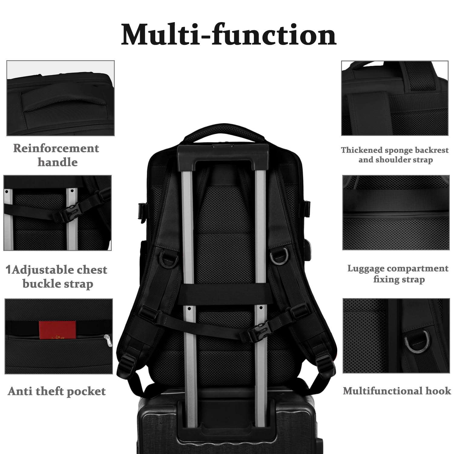 Women's Travel Laptop Backpack - Airline Approved Carry On with Shoe Compartment for Work & Gym