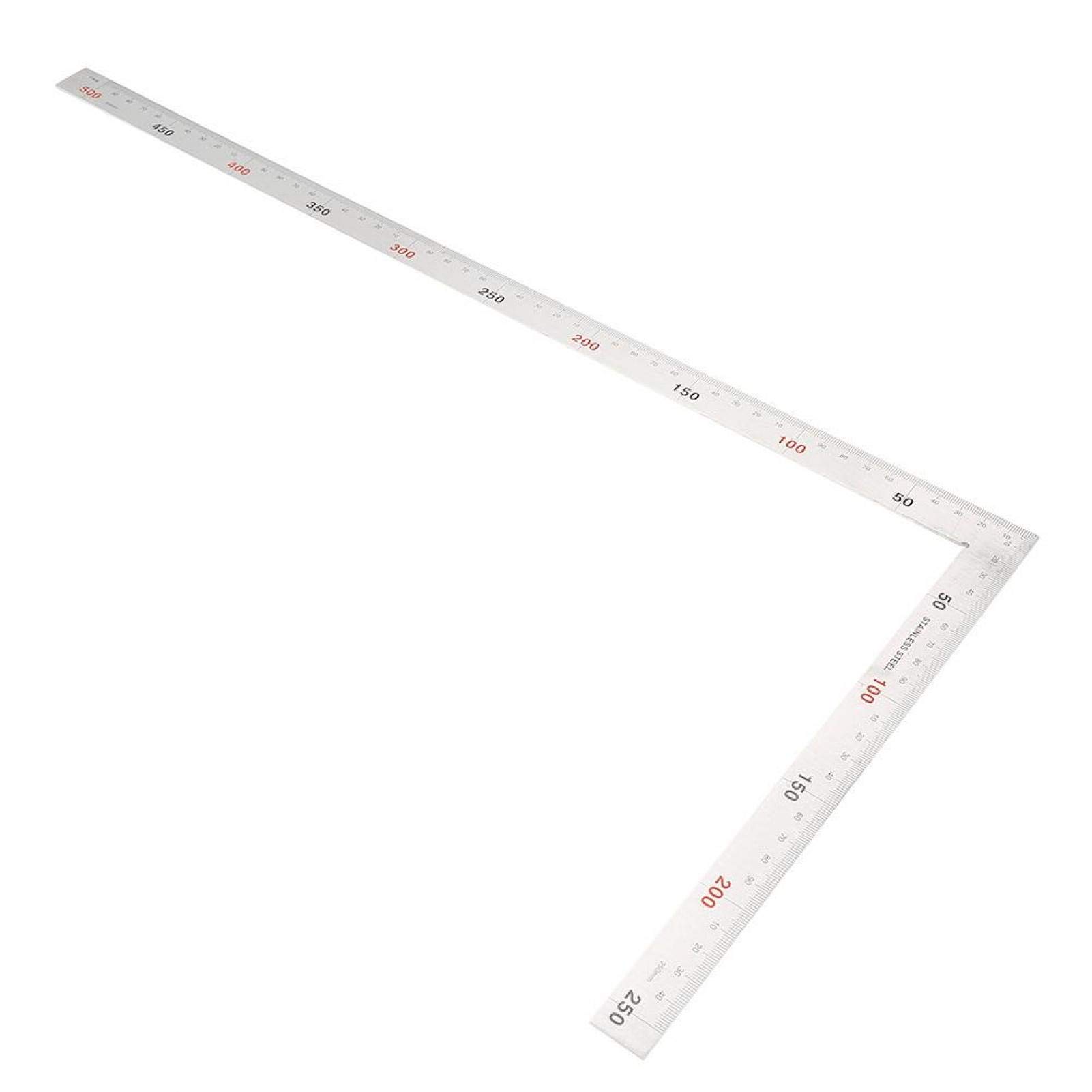 90 Degree Stainless Steel Angle Ruler - 500mm x 250mm Precision Measuring Tool for Woodworking, Metalworking & DIY Projects | Perfect for Framing, Cabinetry & Layout Work