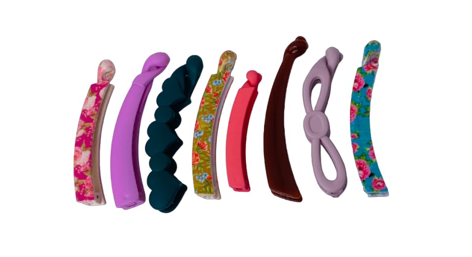 6PCS Banana Hair Clips for Thick Hair - Strong Hold Ponytail Clips for Women & Girls, Fashion Barrettes Hair Claws Mixed Shapes (Perfect for Workouts, Office, Parties & Everyday Styling)
