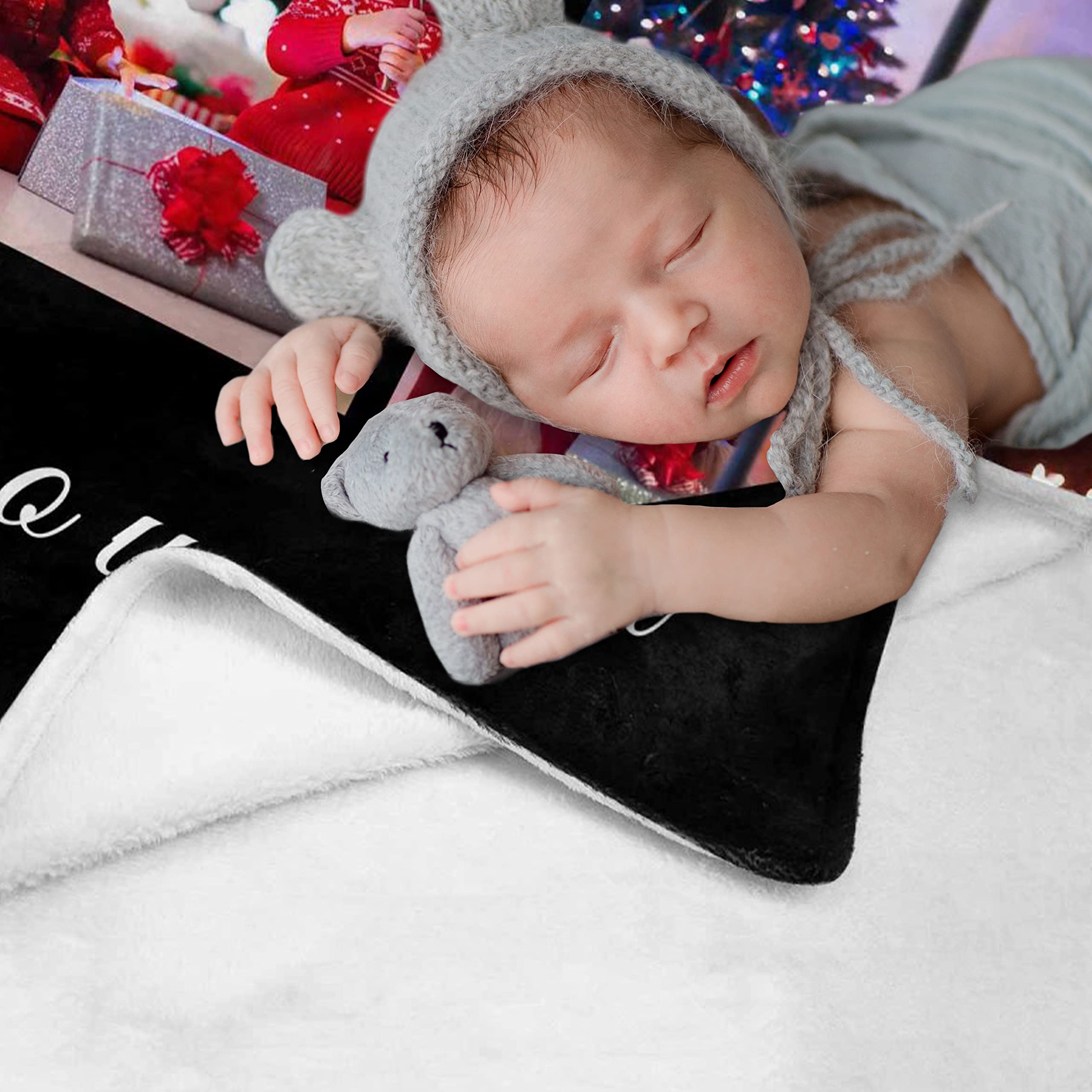 Custom Photo Blanket 30x40 Inches - Personalized Collage Throw Blanket with Picture Upload - Unique Gift for Mom, Grandma, Wife, Girlfriend - Birthday Gift from Daughter, Son, Husband - Perfect for Family Photos, Home Decor, and Cozy Nights