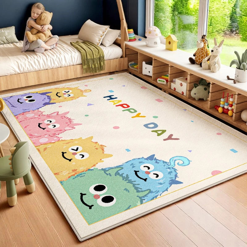Abbie Velvet Funfriends Waterproof Nursery Rug - Soft & Safe Play Mat for Kids, Babies & Toddlers - Perfect for Playrooms, Daycares & Bedrooms
