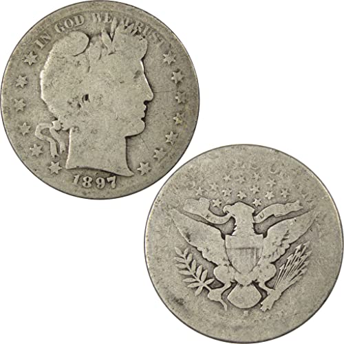 1897 S Barber Half Dollar AG (About Good) - 90% Silver 50c US Coin for Collectors | Rare Vintage Coin Collection | Perfect for Coin Enthusiasts & Historical Display