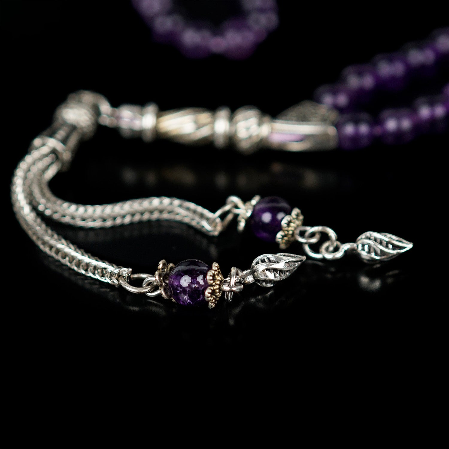 Premium Purple Amethyst Muslim Prayer Beads Tasbeeh - Islamic Rosary for Meditation, Zikr & Spiritual Healing | Perfect Gift for Eid, Ramadan & Daily Worship