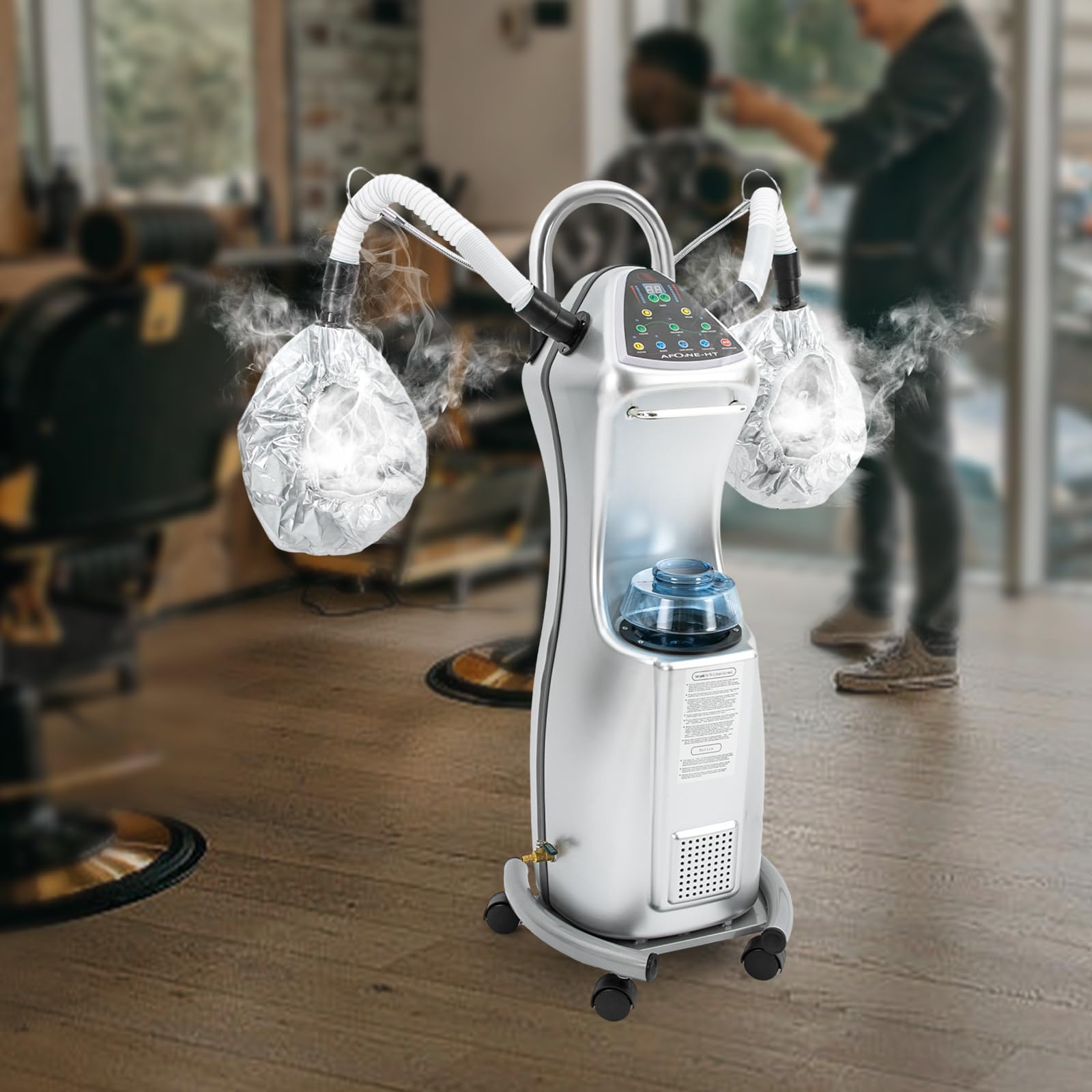 7 in 1 Professional Hood Hair Steamer with Adjustable Height & Wheels - Multifunctional Hair Treatment Machine for Perming, Coloring & Deep Conditioning | Salon & Home Use
