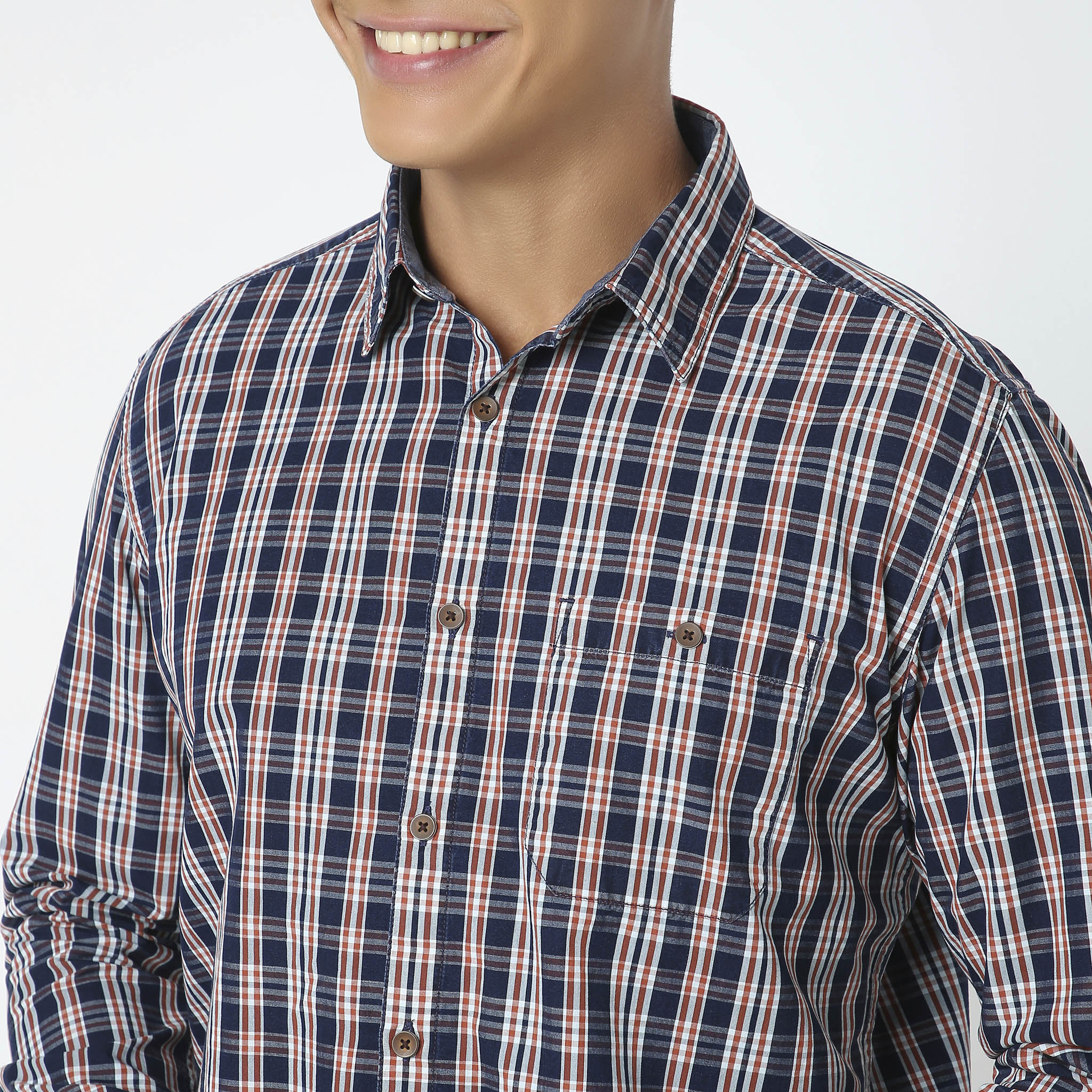 Cruiser™ Authentic Indigo Regular Fit Checkered Shirt for Men | Classic Original Style | Casual Wear, Office & Outdoor Activities