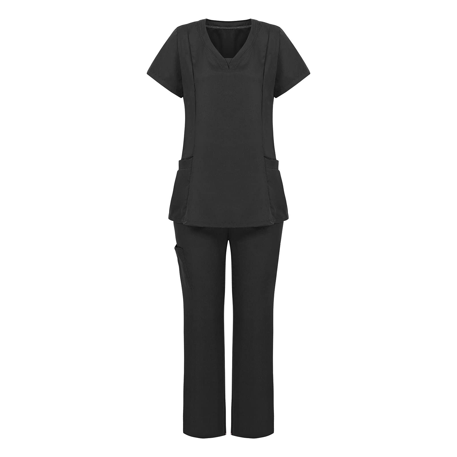 NBXNZWF Women's Stretch Scrub Sets - Comfortable Nursing Uniform for Medical Professionals & Petite Healthcare Workers (Short Sleeve Top & Pants) | Perfect for Hospitals, Clinics & Veterinary Offices