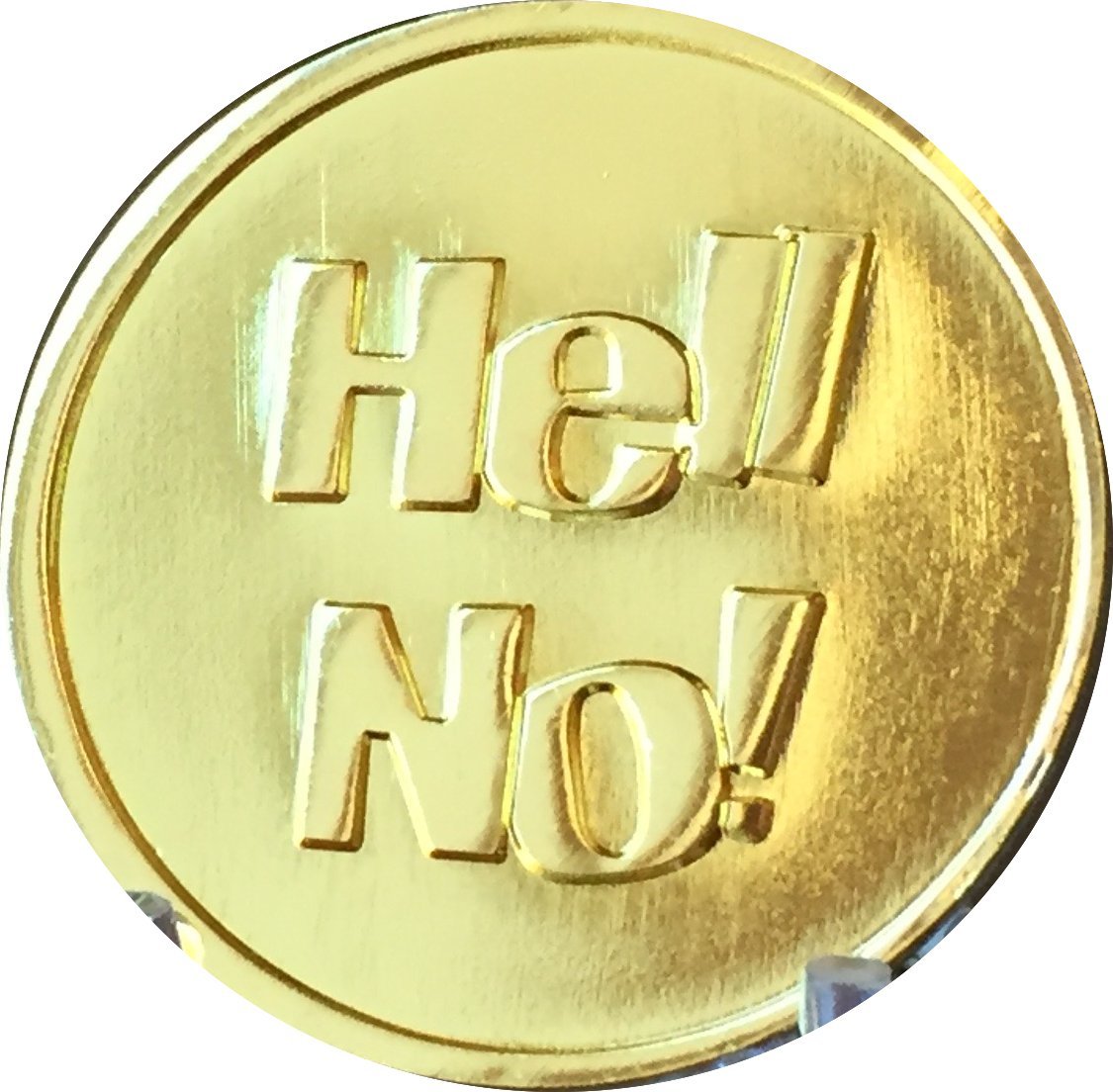 RecoveryChip Hell Yes - Hell No Gold Decision Making Flip Coin - Fun Medallion for Games, Parties & Important Life Choices