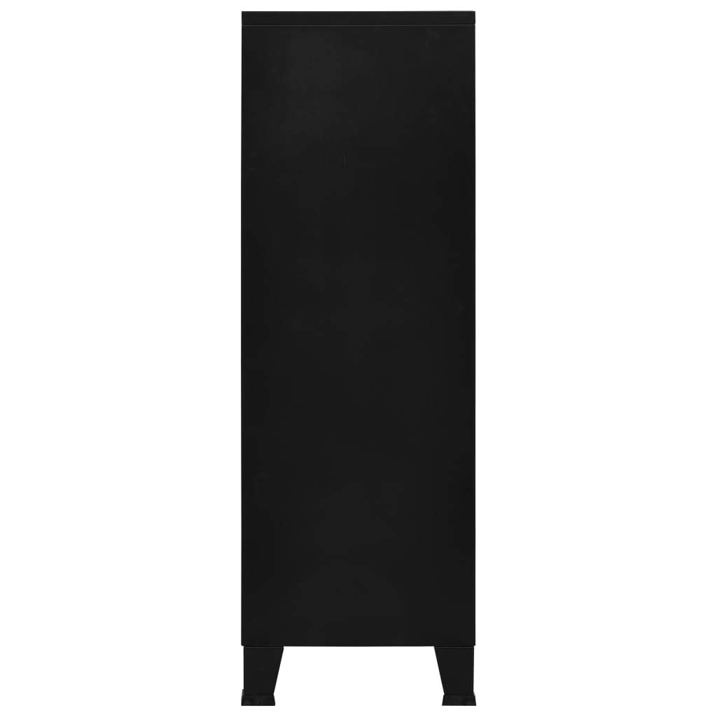 6-Door Black Steel Metal Storage Cabinet - 29.5