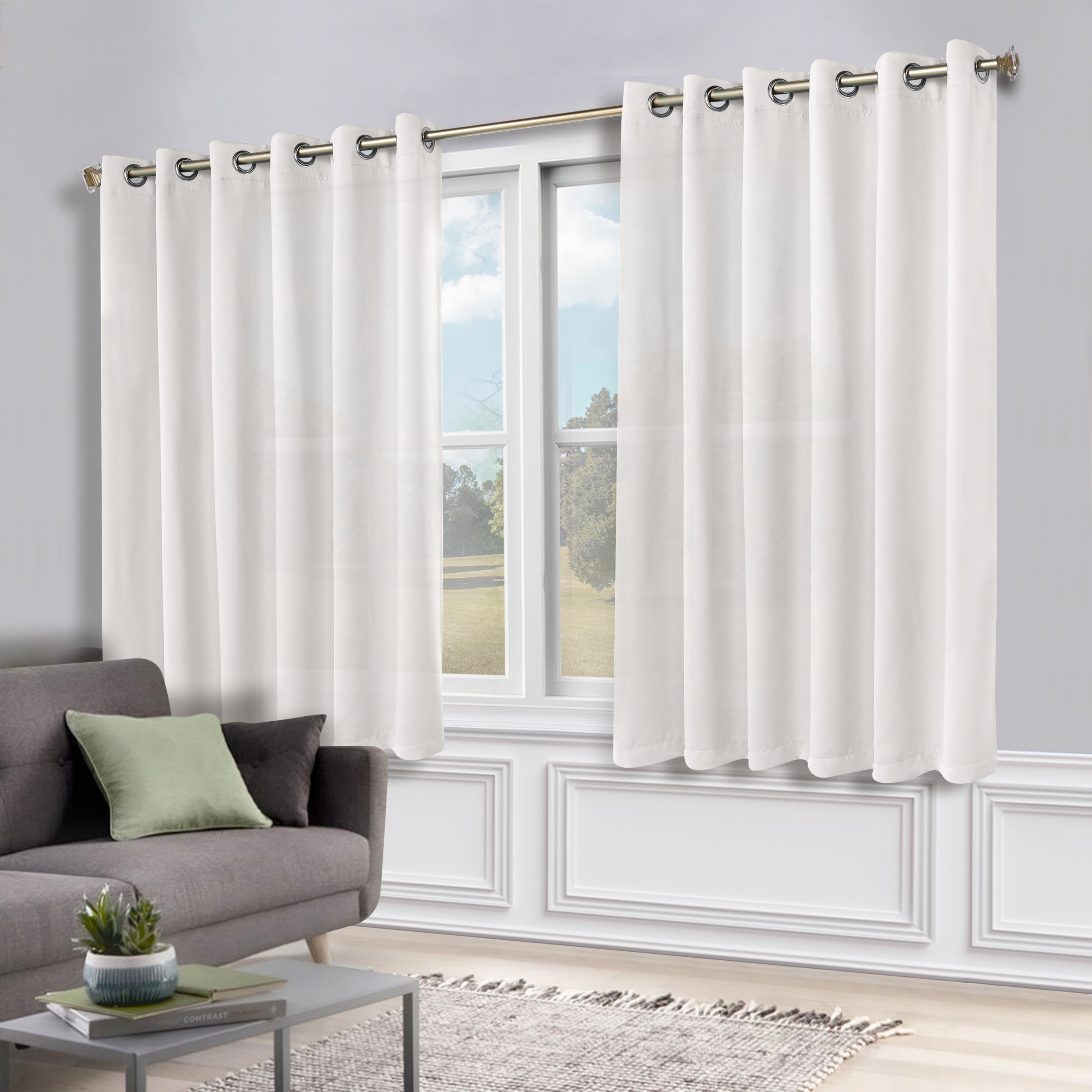 Machine Washable Blackout Curtains Set of 2 - Solid Color Room Darkening Window Treatments for Bedroom & Nursery - Blocks Light & Noise for Better Sleep