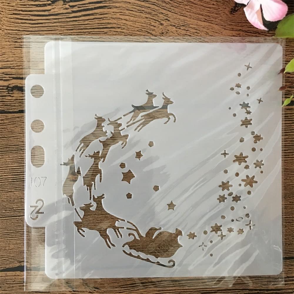 Reusable Christmas Snowflake Stencils 14x13cm - DIY Painting Templates for Scrapbooking, Furniture, Walls & Home Decor | Perfect for Holiday Crafts, Gift Wrapping & Seasonal Decorations