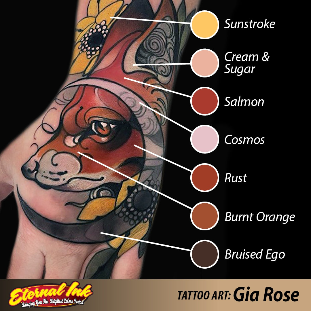 Eternal Ink Muted Earth Tones Salmon - Premium Tattoo Ink for Realistic Nature Tattoos & Watercolor Art - Perfect for Professional Artists & Tattoo Enthusiasts