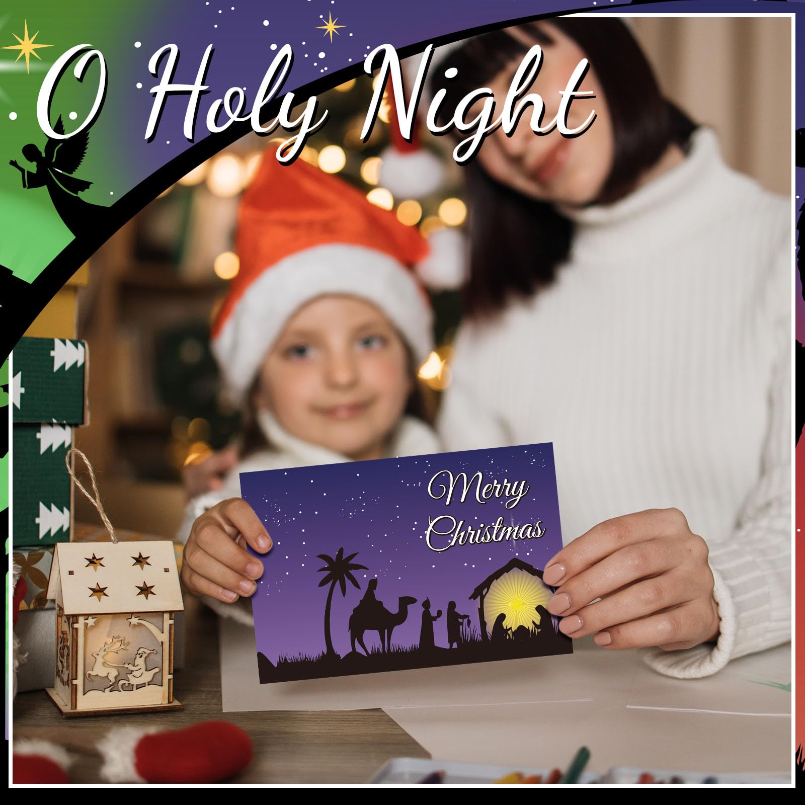 Kosiz 120 Pcs Nativity Christmas Cards - 4x6 Inch Blank Postcards & Greeting Cards (12 Assorted Designs) - Perfect for Holiday Gifts, Party Invitations & Festive Decorations