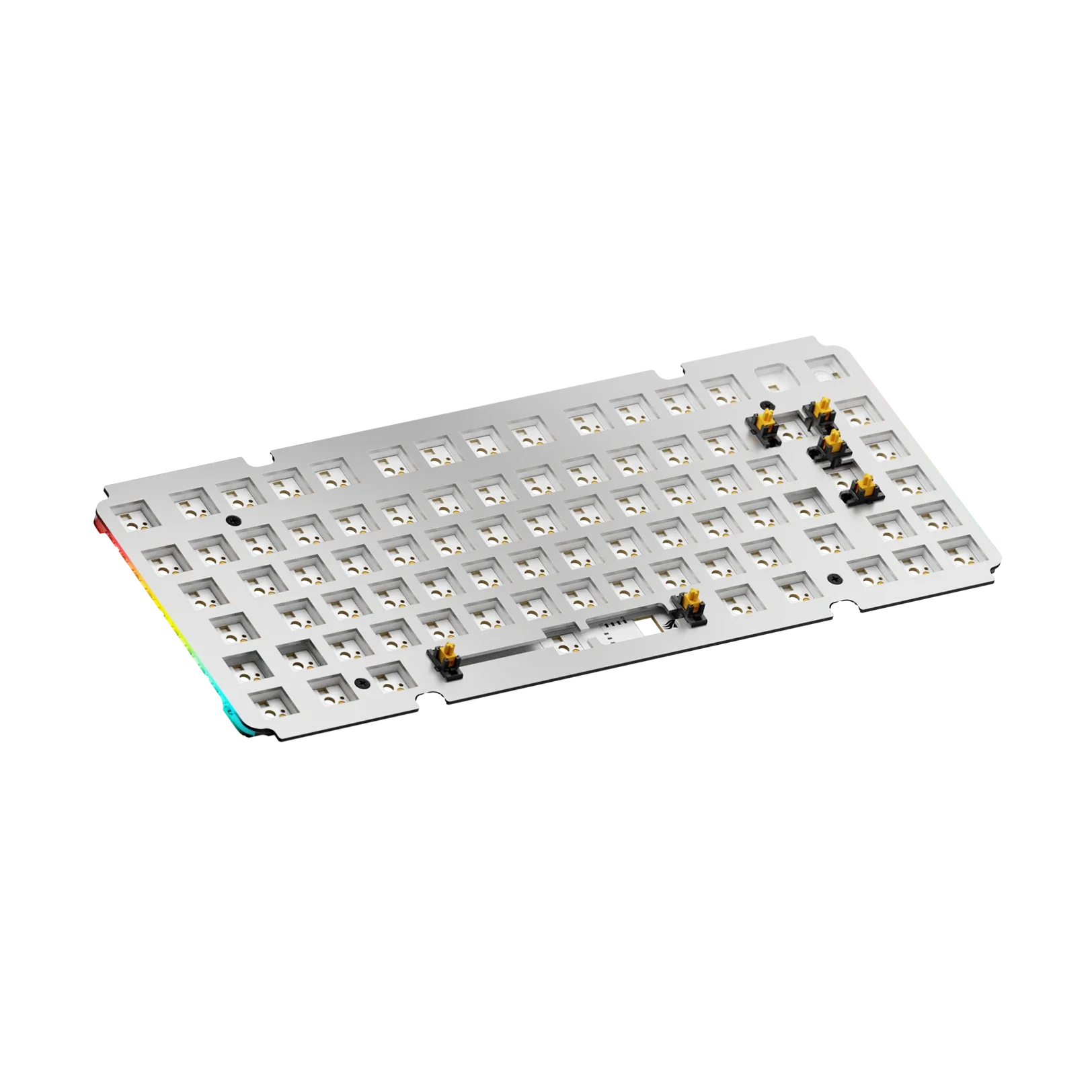 GMMK 3 Switch Plate - 75% Aluminum Silver ISO Mechanical Keyboard Replacement Part for Gaming & Typing
