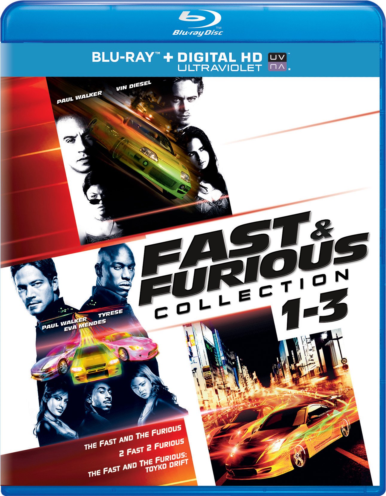Fast & Furious Collection: Movies 1-3 [Blu-ray] - High-Speed Action Movie Trilogy for Home Theater Entertainment