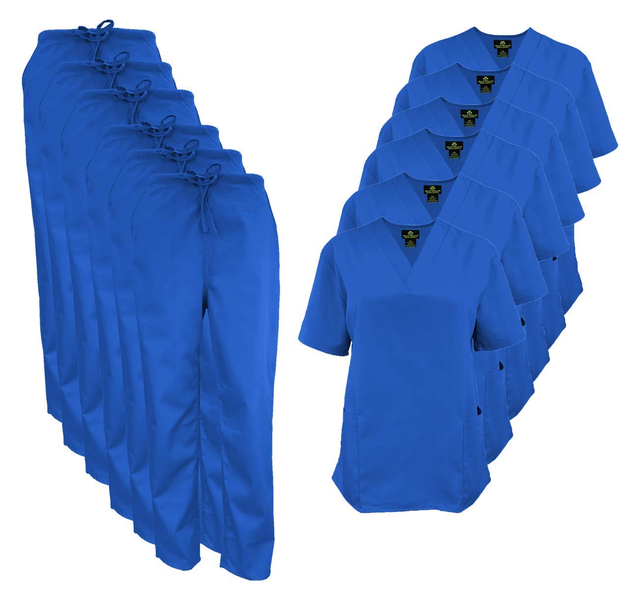Premium Women's Medical Scrub Set - 6-Pack Comfortable Uniform Tops & Pants for Nurses, Doctors & Healthcare Professionals | Hospital, Clinic & Workwear Essentials