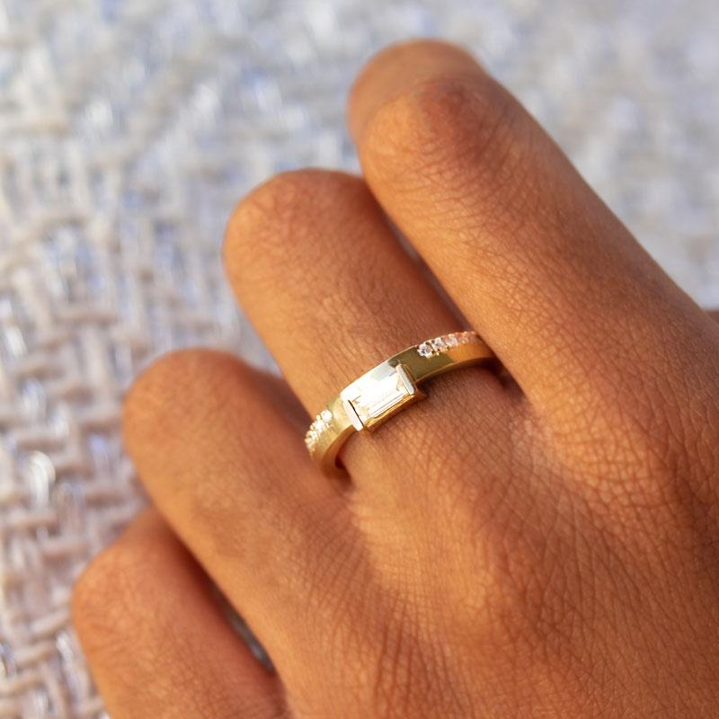 Diamond Accent Ring for Women - Elegant Stackable Band for Everyday Wear & Special Occasions