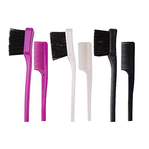 EXCEART 3-Piece Double Head Eyebrow Brush & Eyelash Comb - Dual Purpose Eyelash Separator & Eyebrow Grooming Tool - Professional Makeup Brush Set (Black/White/Purple) - Perfect for Eyebrow Shaping, Eyelash Extension & Daily Makeup Routine