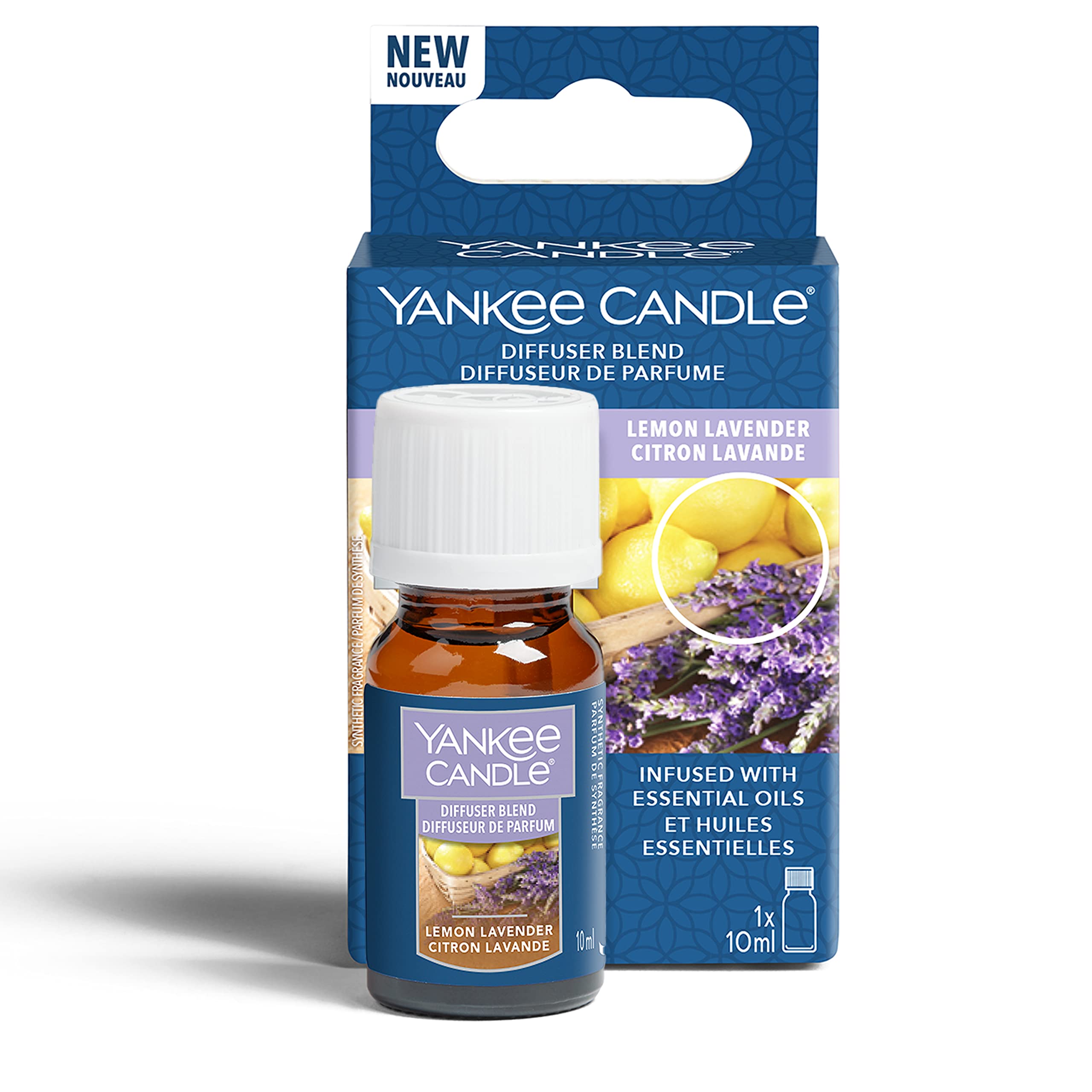 Yankee Candle Ultrasonic Aroma Diffuser Oil - Lemon Lavender Essential Oil Refill 10ml for Home, Office & Spa Relaxation | Stress Relief & Aromatherapy