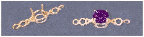 Solid Sterling Silver or 14K Gold XOXO Bracelet Link for 6-8mm Round Gemstones - DIY Jewelry Making Kit, Customizable Charm Bracelet Component for Birthdays, Anniversaries & Valentine's Gifts