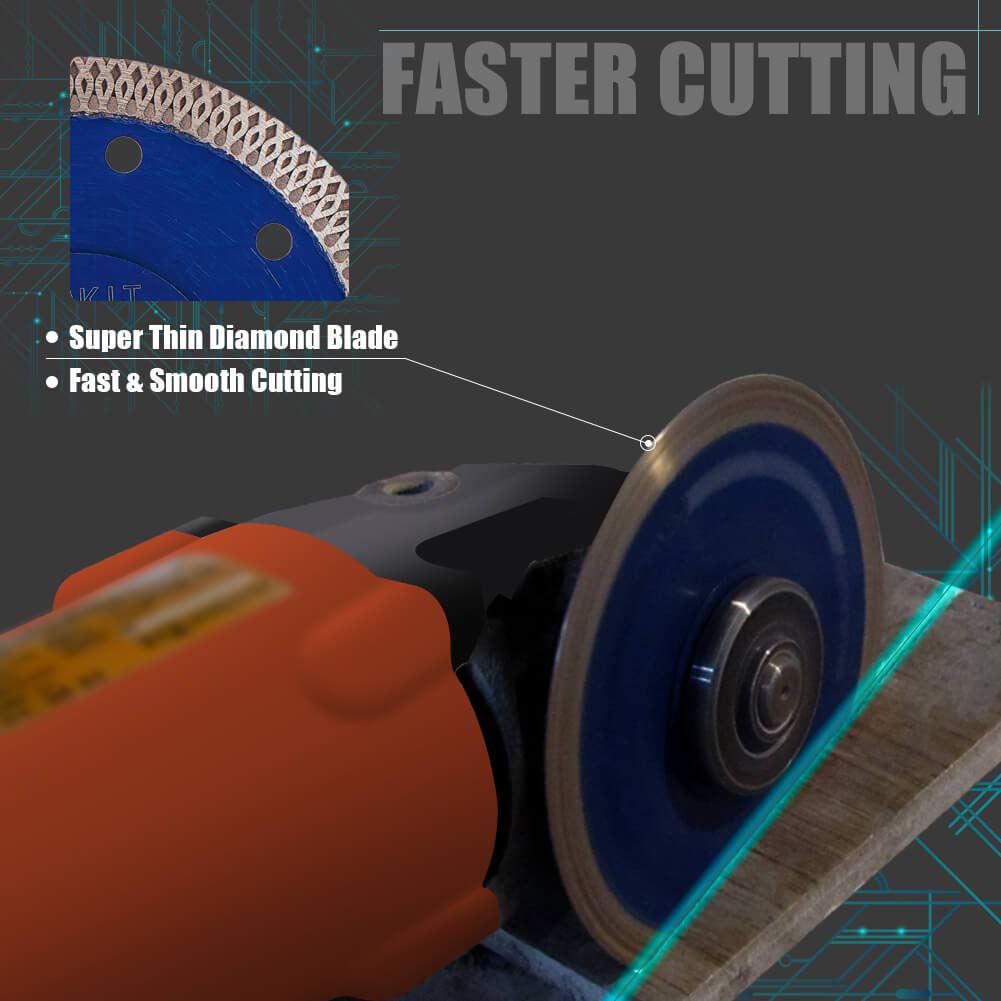4.5 Inch Diamond Tile Saw Blade - Wet/Dry Porcelain & Ceramic Cutting Disc Wheel for Angle Grinder - Perfect for Bathroom Renovation, Kitchen Backsplash & Floor Tile Installation